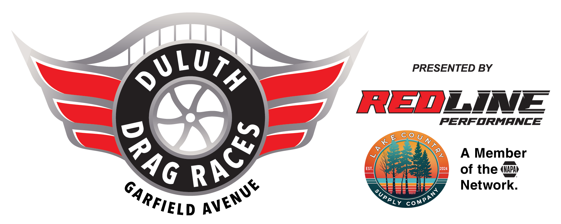 Duluth Drag Race 2026 logo with Redline and LCSC